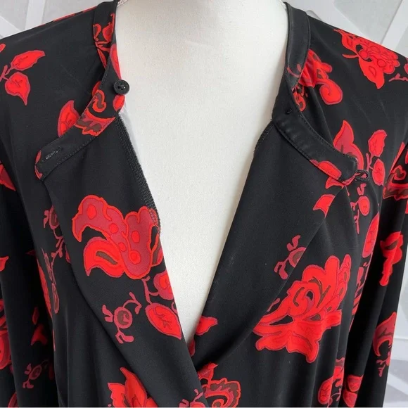 Tory Burch Floral Jersey Dress in Black Mountain Paisley sz L Large - Picture 15 of 16